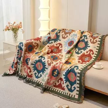 Полотенце для дивана Nordic Tassel, всесезонный чехол для дивана, пылезащитный чехол от царапин, чехол для дивана, одеяло, ковер, дорожный коврик 90x90cm 1pcs