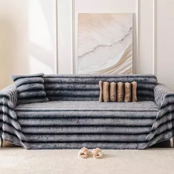 Полотенце для дивана осень и зима новый прямой ряд утолщенный кролик плюш зимняя подушка нескользящая высококачественная ткань для чехла 180*130cm