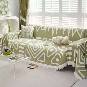 Полотенце для дивана, полное покрытие, синель, Four Seasons, универсальный пасторальный ветер, противоскользящая кошачья царапина, прямой ряд, универсальный универсальный чехол. 90x180