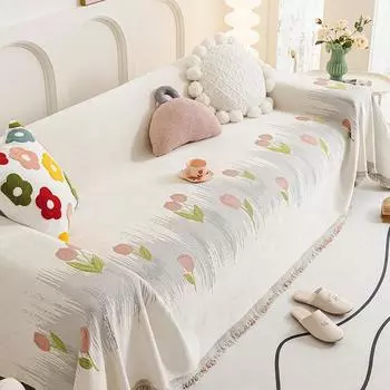 Полотенце для дивана, полностью покрытое тканью для дивана, универсальное летнее полотенце из ледяного шелка «Четыре сезона» 180-130