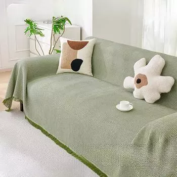 Полотенце для дивана, простая однотонная диванная подушка, ткань с полным покрытием, универсальное пылезащитное одеяло для четырех сезонов для гостиной 90*90