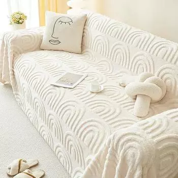 Полотенце для дивана, простое одеяло с полным покрытием, легкая подушка, роскошный тканевый чехол, удобный хлопковый бархатный чехол для дивана, универсальный универсальный чехол на четыре сезона 180*130cm