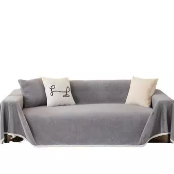 Полотенце для дивана с изображением кошачьего кролика, зимняя плюшевая подушка для дивана, утолщенная нескользящая теплая подушка, чехол для дивана и полотенце для чехла 180*130cm