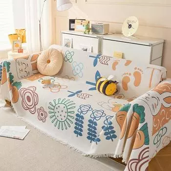 Полотенце для дивана с милым кроликом, полотенце для чехла на диван, ленивый чехол для дивана, защита от царапин от кошек, все включено, универсальная подушка для дивана на все сезоны 180x130cm