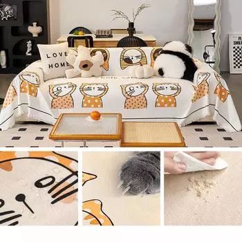 Полотенце для дивана с рисунком из мультфильма, универсальный водонепроницаемый чехол от когтей кошек на все времена года, новый чехол, универсальная подкладка «все включено», нескользящее одеяло 180*130cm