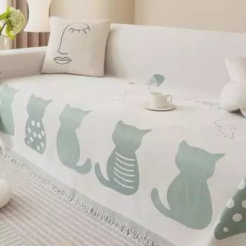 Полотенце для дивана с рисунком из шенилла: Универсальный, многофункциональный чехол на подлокотник и спинку 180*130