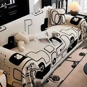 Полотенце для дивана с рисунком из синели, простой современный пододеяльник с полной оберткой, устойчивый к царапинам, всесезонный универсальный чехол для подушки для сиденья, ткань для одеяла 180*130cm