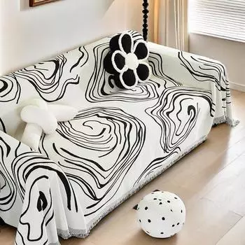 Полотенце для дивана Starry Sky Chenille для гостиной, декор для дома в скандинавском стиле с кисточками по краям, комплект для трехместного дивана 180x180cm