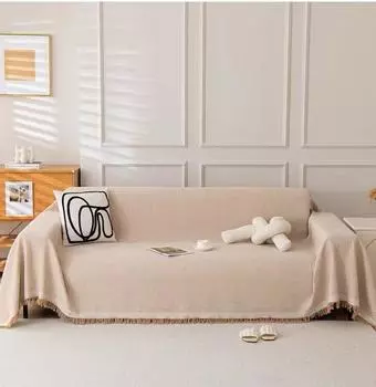 Полотенце для дивана Tian Chenille с кисточками и вафельной подушкой Чехол для дивана для украшения гостиной Чехол для дивана 90x90