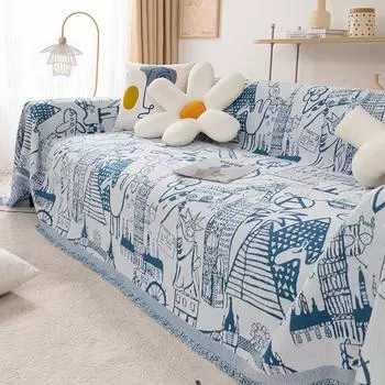 Полотенце для дивана, ткань с полным покрытием, стильная скандинавская подушка для дивана, походное одеяло, всесезонный универсальный чехол для дивана 180x130cm