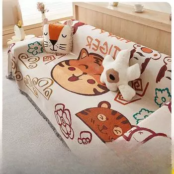 Полотенце для дивана, ткань с полным покрытием, стильная диванная подушка, полное покрытие, простое одеяло, чехол для дивана, универсальный чехол для дивана Four Seasons, чехол для гостиной 90*90cm