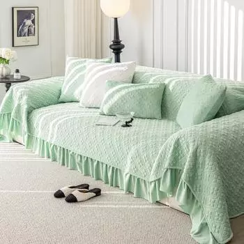 Полотенце для дивана в кремовом стиле для гостиной, утолщенный кристальный бархат, устойчивый к царапинам от кошек, чехол для дивана, новый стиль, все включено 160+17*130cm