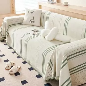 Полотенце для дивана в полоску, чехол для всего дивана, универсальное полотенце из синели, цельное, с защитой от царапин, полотенце для дивана 180x130