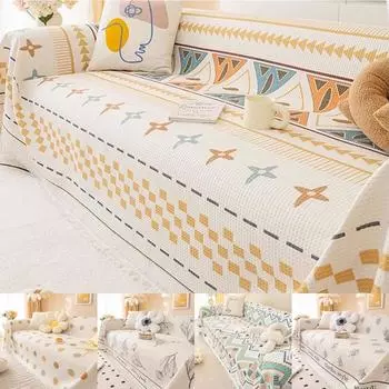 Полотенце для дивана в стиле бохо с кисточками, двухстороннее, для гостиной, кемпинга, пикника, большого одеяла, отдыха, пляжного полотенца 180x130