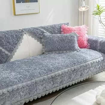 Полотенце для дивана Winter Rose, толстый теплый коврик, новый современный минималистский противоскользящий плюшевый комплект подушек для сиденья, чехол для спинки, ткань 70x70cm
