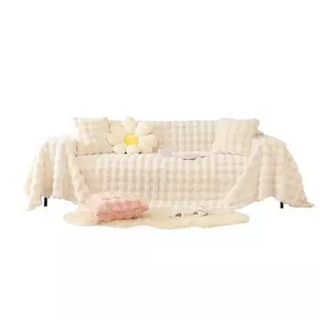 Полотенце для дивана, зимнее утолщенное плюшевое покрытие с кроликом, тканевый чехол для дивана, универсальная плюшевая подушка «все включено» 180*130cm