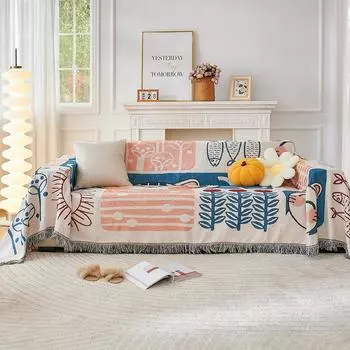 Полотенце для дивана, зимний универсальный чехол, тканевый, полностью покрытый, чехол для диванной подушки, одеяло, одноместное, три, четыре сезона, универсальное 90*90cm