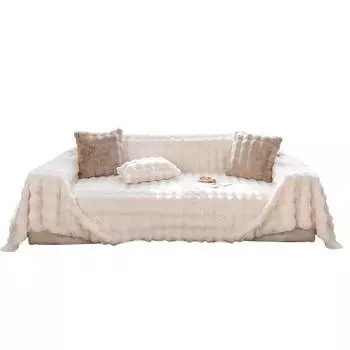 Полотенце для дивана Зимний утолщенный кролик Плюшевый чехол для дивана Чехол для дивана Ткань для дивана Подушка для ягодиц Универсальная плюшевая подушка Одеяло 180*130cm