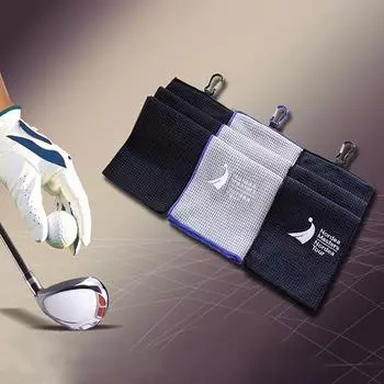 Полотенце для гольфа 30X50 см с крючком, 4-цветная ткань из микрофибры для любителей гольфа, аксессуары чёрный