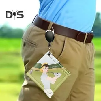 Полотенце для гольфа, чистящая салфетка для головки клюшки, с пряжкой-крючком, впитывающая воду салфетка для гольфа, полотенце для гольфа, аксессуар для гольфа зелёный