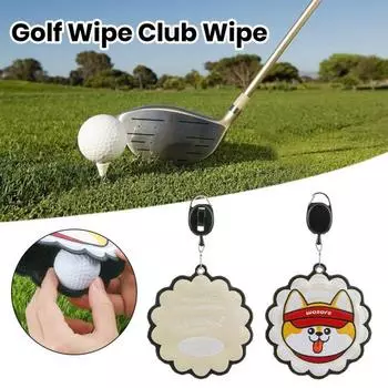 Полотенце для гольфа Салфетки для гольф-клуба Мультяшный дизайн Износостойкое супервпитывающее двустороннее полотенце для чистки гольф-клуба небесно-голубой