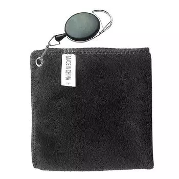 Полотенце для гольфа Влажная и сухая салфетка для чистки гольфа Идеально подходит для игроков в гольф Салфетки для чистки с выдвижным крючком Легко носить с собой чёрный