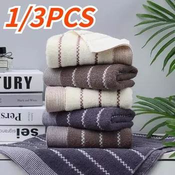 Полотенце для лица 35*75 см, бытовые 35*75 см, абсорбент с волнистым узором, более толстые мужские и женские полотенца для пар, ванная комната 1PC коричневый