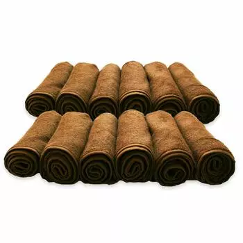 Полотенце для лица для коммерческого использования, набор 34 x 86 240 нитей, окрашенных, 12 см, момме, устойчивое к выцветанию 02-060-12P (темно коричневый)