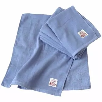 Полотенце для лица hiorie, цвет деним, набор из 3 полотенец, синее, сделано в Японии синий