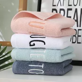 Полотенце для лица из чистого хлопка, бытовые вышитые напечатанные полотенца, прямоугольные, хорошо впитывающие, для детей и взрослых, креативные для дома, ванной комнаты 35x75cm