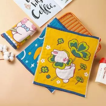 Полотенце для лица из хлопчатобумажной марли, квадратное полотенце, быстросохнущее полотенце, мягкое мытье лица, бытовой носовой платок с рисунком, полотенце для мытья лица, 2/4 упаковки 34x40cmx 2pcs белый