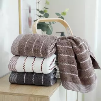 Полотенце для лица из хлопка с рисунком «Водяной узор» — мягкое, плотное, быстросохнущее, впитывающее для ежедневного использования Cotton Towel 34x74cm