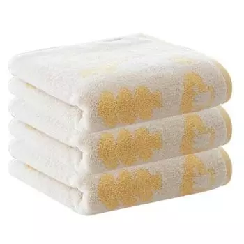 Полотенце для лица Line Friends Forest крашенное, 160г, хлопковая нить, желтая, 3 шт.