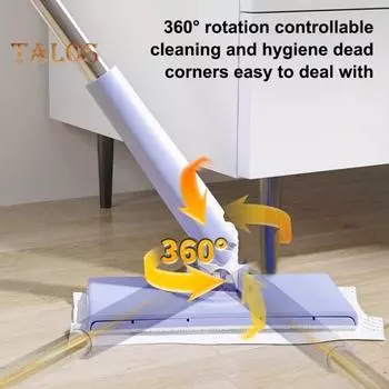 Полотенце для лица, маленькая швабра, вращающаяся на 360 градусов, микрофибровая головка, ленивая швабра, не требующая мытья, простая в сборке, зажим для удаления волос, маленькая швабра S фиолетовый