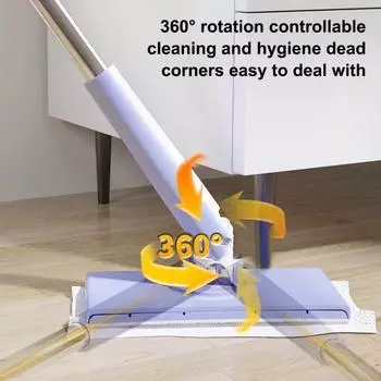 Полотенце для лица, маленькая швабра, вращающаяся на 360 градусов, микрофибровая головка, ленивая швабра без мытья, легкая S фиолетовый