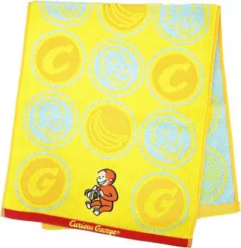 Полотенце для лица Marushin Curious George 34 x 80 см с круглым логотипом Пряжа Хлопок 4765001100 Некрученая 100%