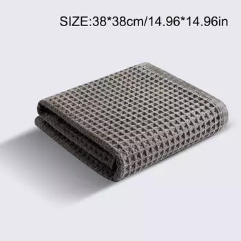 Полотенце для мойки автомобиля, для чистки стекла, для сушки воды, из микрофибры, для чистки окон, салфетка для автодетейлинга, вафельное плетение, для кухни, ванной, дома, офиса серый