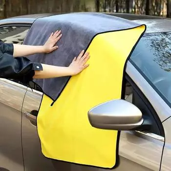 Полотенце для мытья автомобиля 160x60 см, 400 GSM, чистящие полотенца из микрофибры с высоким водопоглощением, утолщенная мягкая салфетка для мытья автомобиля, сушка