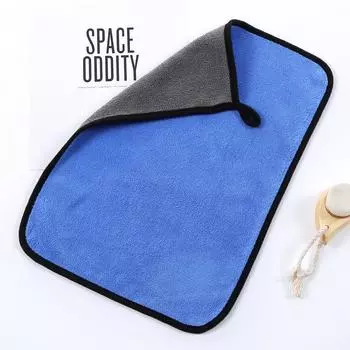 Полотенце для мытья автомобиля, утолщенное большое водопоглощающее коралловое флисовое автомобильное полотенце, двухстороннее быстросохнущее полотенце для чистки автомобиля 30x30cm серо голубой