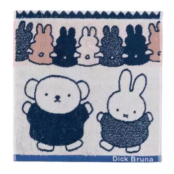 Полотенце для мытья Miffy nishikawa 34X35 см, моющееся хлопковое полотенце для рук DB3655 с узором гирлянды Dick Bruna, сделано в Японии, синее XT33708601 [Nishikawa] 100% синий