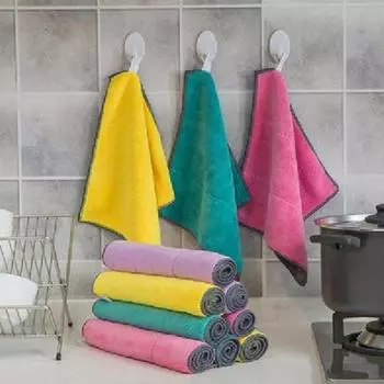 Полотенце для мытья посуды, моющееся, с петлей для подвешивания, микрофибра, салфетка из микрофибры для уборки пыли жёлтый