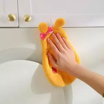 Полотенце для мытья посуды со шнурком, протирание рук, коралловый флис, полезный носовой платок, принадлежности для мытья посуды в ванной комнате бежевый