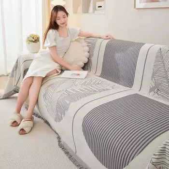 Полотенце для отдыха, коврик для дивана, мягкий диван-полотенце Nordic Leaf, одеяла на два сиденья, для пикника на открытом воздухе, для кемпинга 180x130cm красный