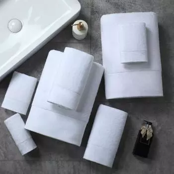 Полотенце для отелей Супер мягкое, отличное водопоглощение Толстый чистый хлопок Однотонный белый Износостойкий домашний салон красоты Ванная комната Ванна Душ Спа Полотенце A белый