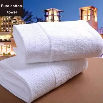 Полотенце для отелей, супермягкое, отличное водопоглощение, хлопковое, однотонное, белое, износостойкое, для дома A белый