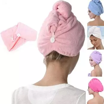 Полотенце для плавания, быстросохнущая шапка для волос, впитывающая шапочка для полотенца, тюрбан, мягкая шапочка для душа 60*25cm розы красного