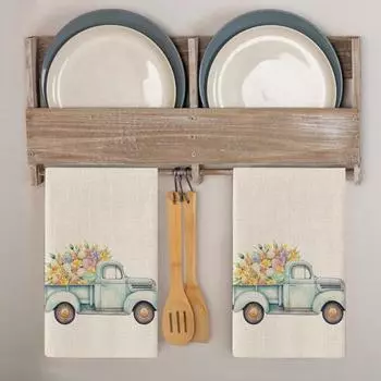 Полотенце для посуды с рисунком пасхального кролика, тряпка для мытья посуды, быстросохнущее кухонное чистящее полотенце для украшения дома B