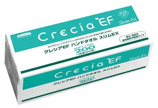 Полотенце для рук Crecia EF Soft Type Slim EX Oval Size 200 комплектов x 36 упаковок 37030 [Коробка продаж] 2-слойное (400 листов)/пакет