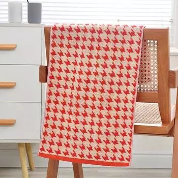 Полотенце для рук из чистого хлопка с шахматным узором, легкое, впитывающее воду, быстросохнущее полотенце, мочалка для занятий в спортзале фиолетовый