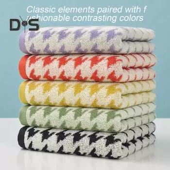 Полотенце для рук из чистого хлопка с шахматным узором, легкое, впитывающее воду, быстросохнущее полотенце, мочалка для занятий в спортзале жёлтый